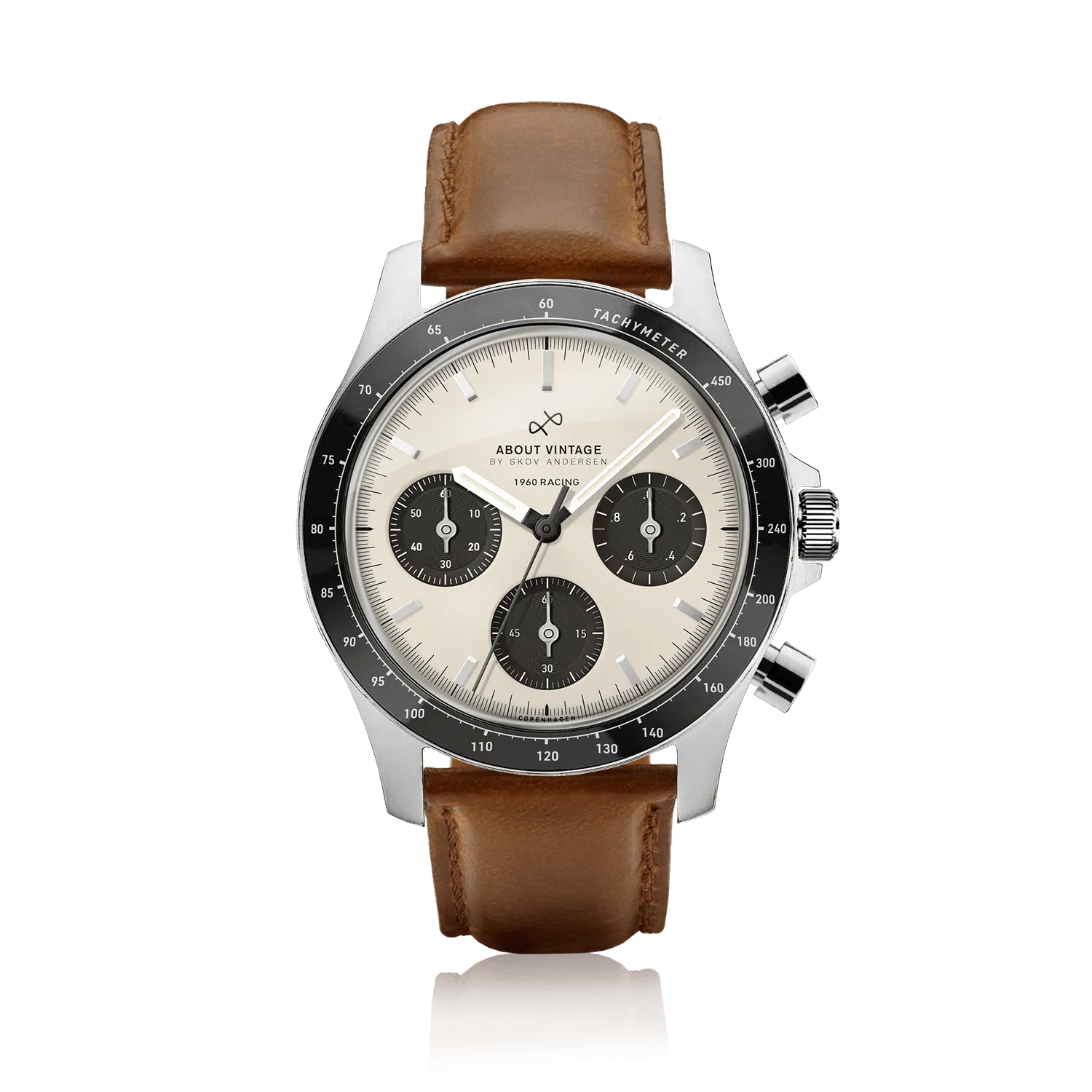 1960 Racing Chronograph, Steel / Off White & Black