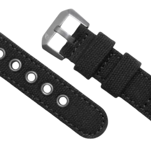 BOLDR Expedition Black Canvas Leather Strap 20mm