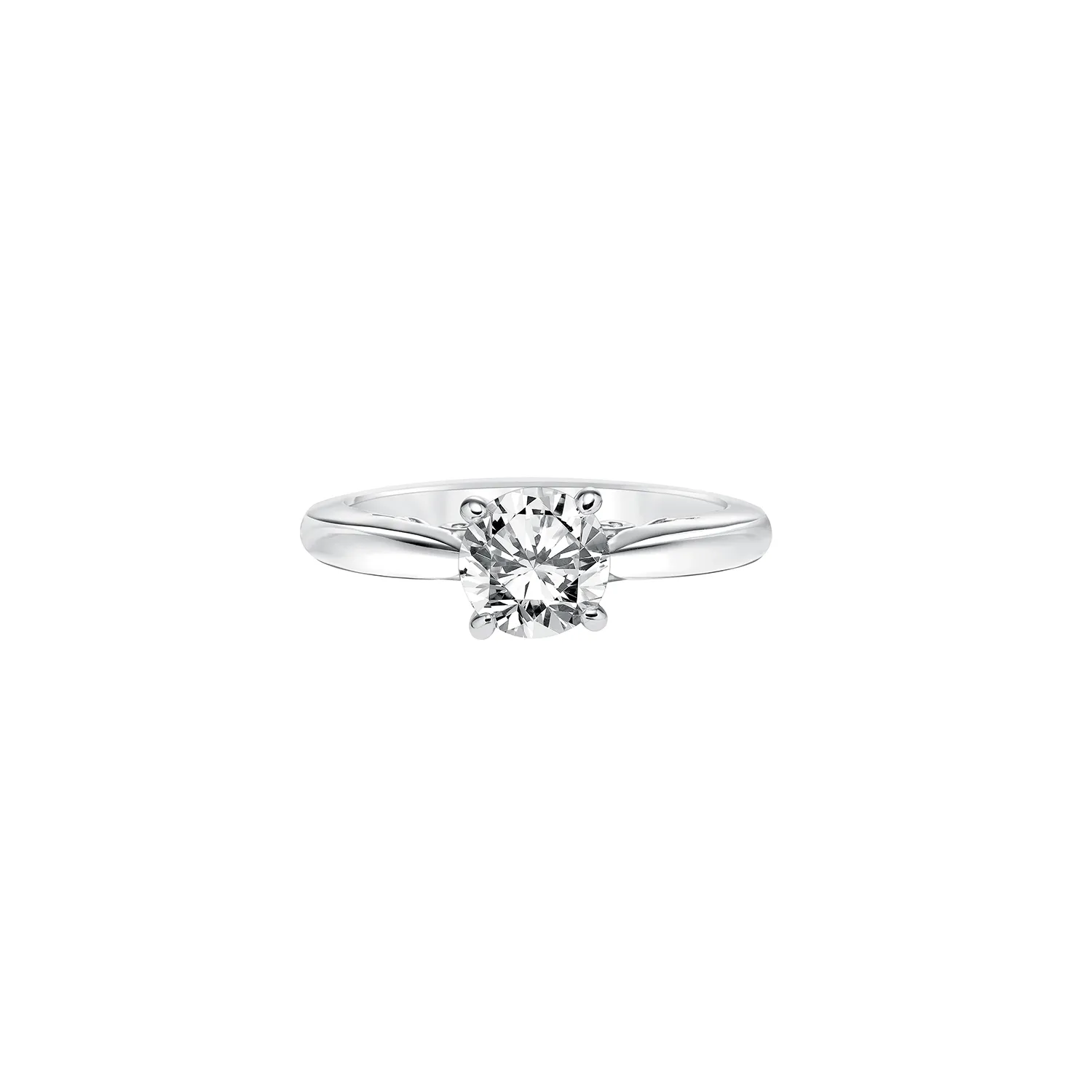 Fink's Exclusive .50ct Round Diamond Four Prong Scroll Detail Solitaire Engagement Ring