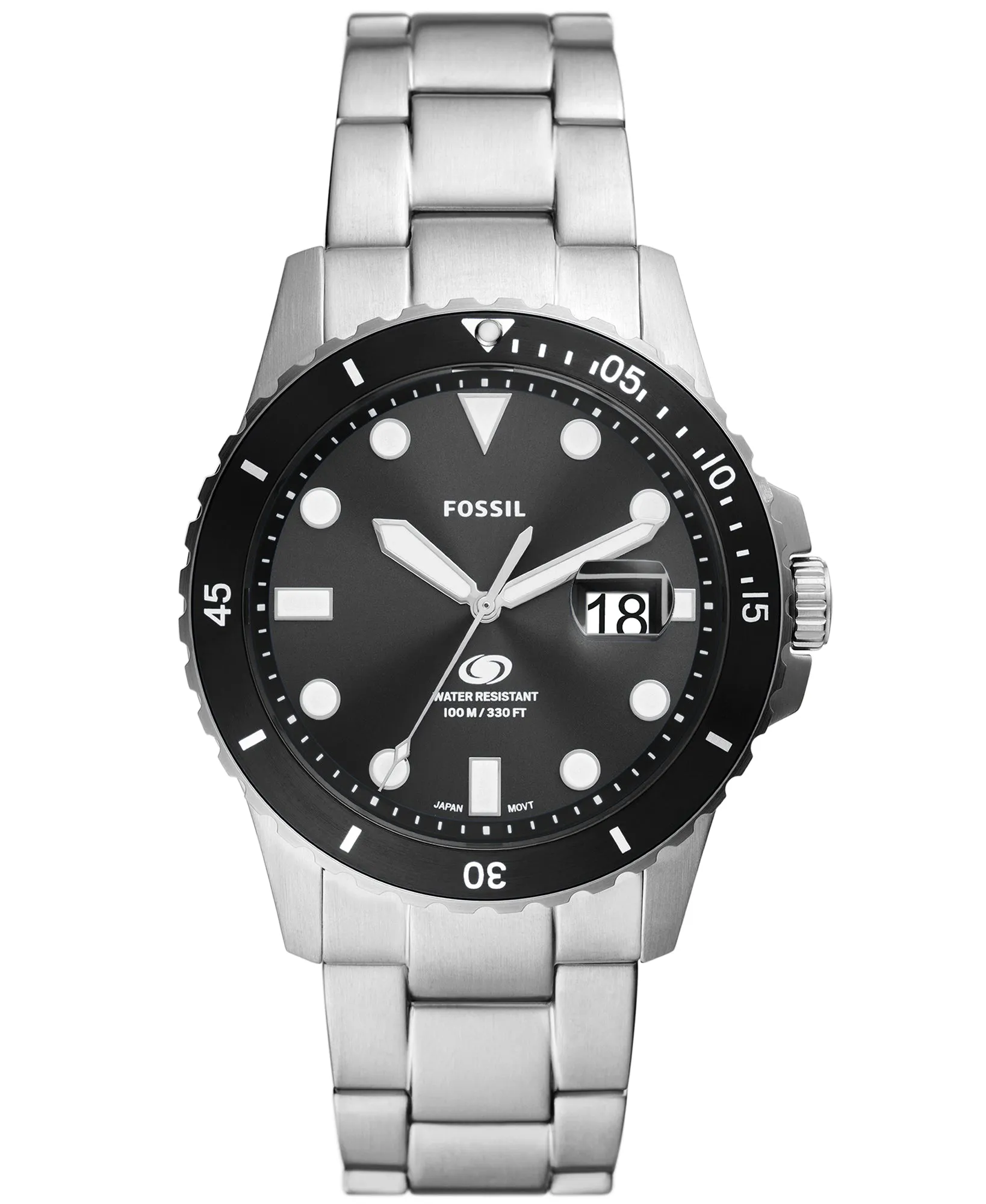 Fossil Blue Dive Three-Hand Date Stainless Steel Watch