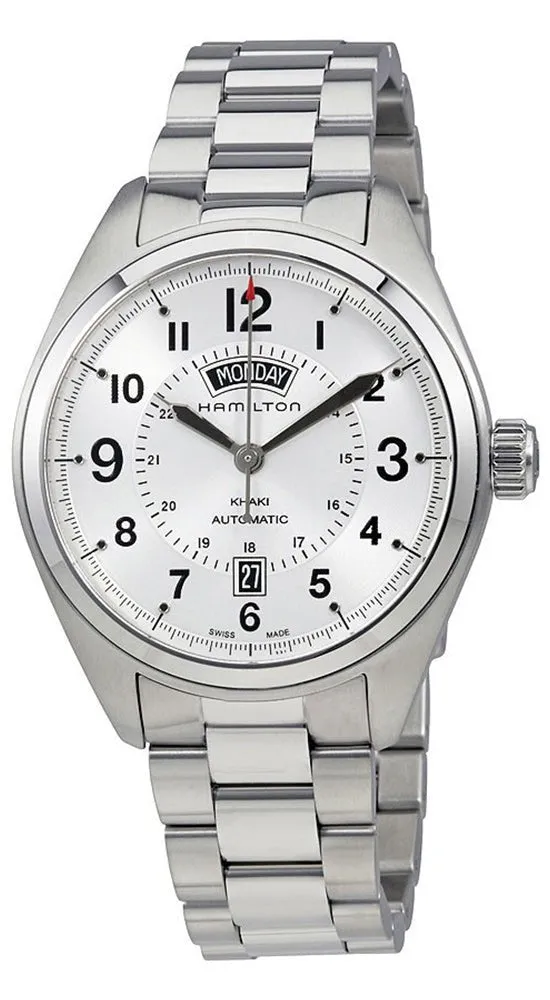 Hamilton Khaki Field Day Date Automatic Stainless Steel Silver Dial Mens Watch H70505153
