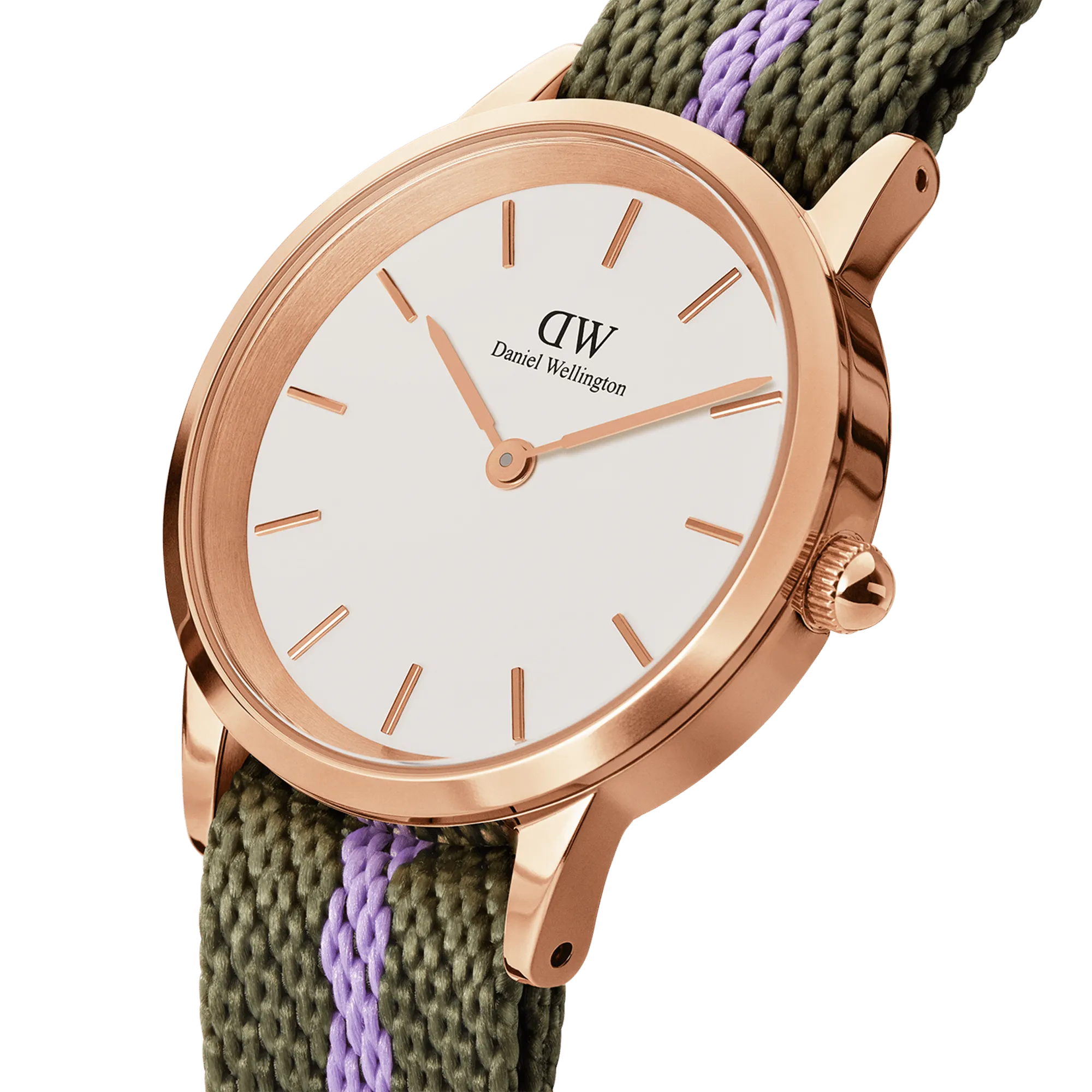 Iconic NATO Green/Purple Rose Gold
