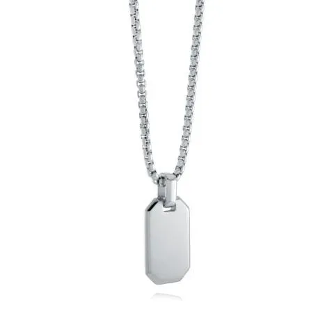 Italgem Brushed Dog Tag Pendant