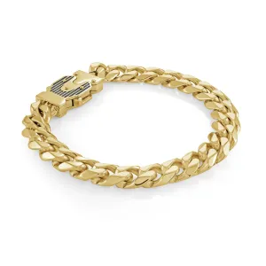 Italgem Steel 10MM Curb Fancy Clasp Bracelet