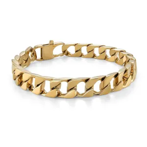 Italgem Steel 9.4MM Flat Curb Bracelet