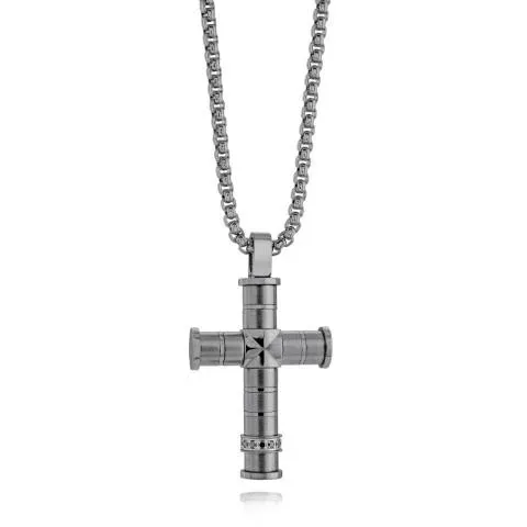 Italgem Steel Cross Necklace