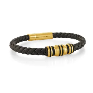 Italgem Steel GT Leather Bracelet