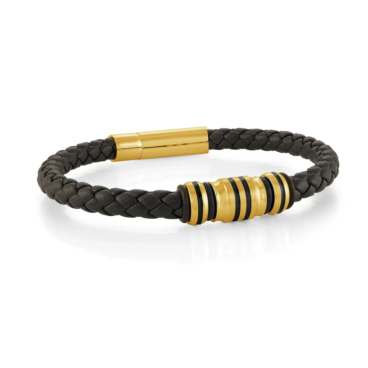 Italgem Steel GT Leather Bracelet