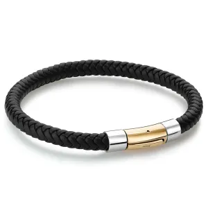 Italgem Steel Osu Leather Bracelet