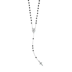 Italgem Steel Rosary Cross Necklace