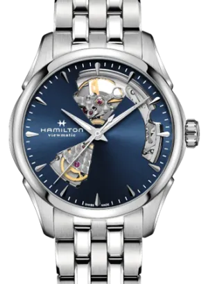 Jazzmaster Open Heart Lady Auto Blue - Bracelet Ref. H32215141
