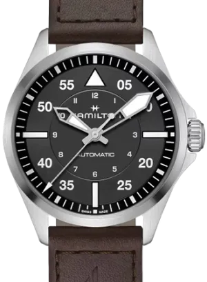 Khaki Aviation Pilot Auto 39mm Black Ref. H76305530