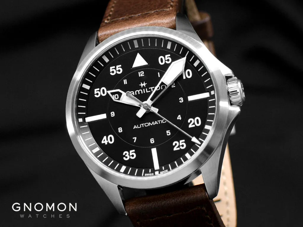 Khaki Aviation Pilot Auto 39mm Black Ref. H76305530