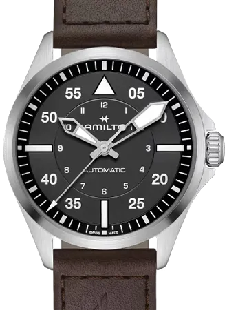 Khaki Aviation Pilot Auto 39mm Black Ref. H76305530