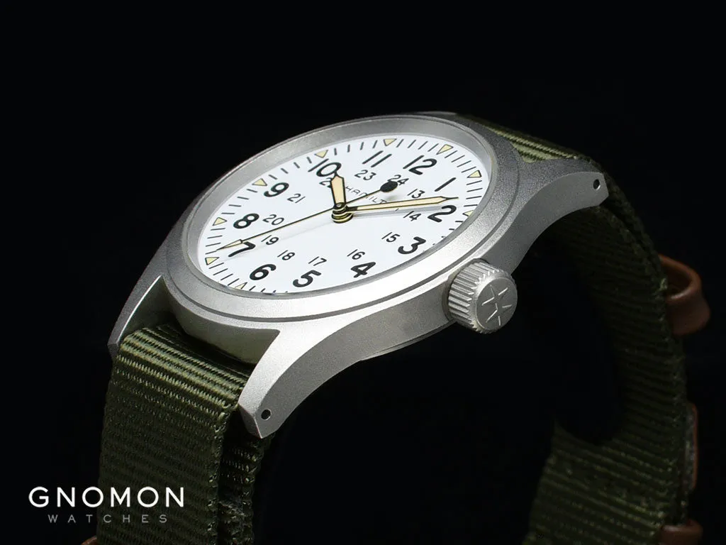 Khaki Field Mechanical Handwinding White 38 - Green Nylon Strap Ref. H69439411
