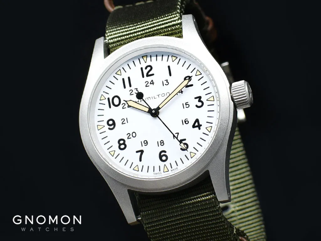 Khaki Field Mechanical Handwinding White 38 - Green Nylon Strap Ref. H69439411