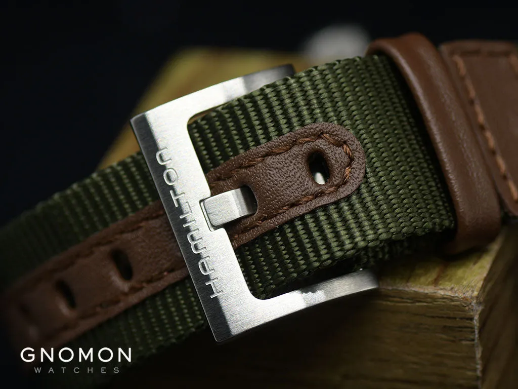 Khaki Field Mechanical Handwinding White 38 - Green Nylon Strap Ref. H69439411