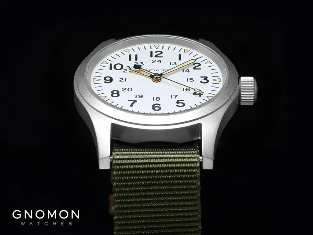 Khaki Field Mechanical Handwinding White 38 - Green Nylon Strap Ref. H69439411