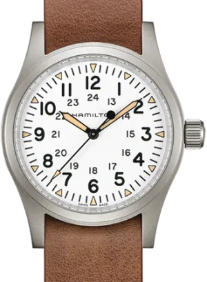Khaki Field Mechanical Handwinding White 38 - Leather Ref. H69439511