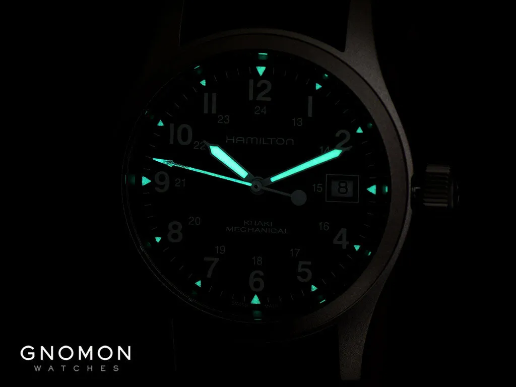 Khaki Field Mechanical Officer Handwinding Green 38 Ref. H69439363