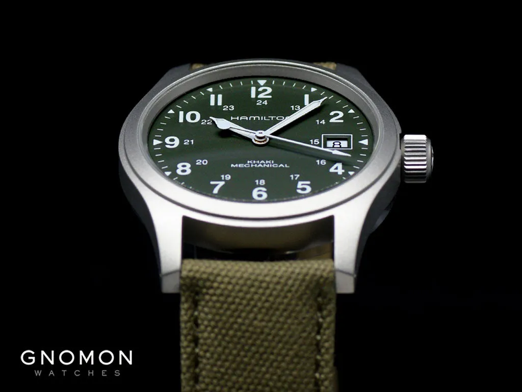 Khaki Field Mechanical Officer Handwinding Green 38 Ref. H69439363