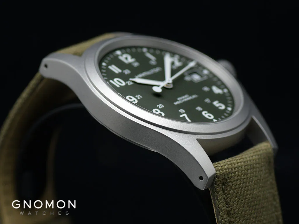 Khaki Field Mechanical Officer Handwinding Green 38 Ref. H69439363