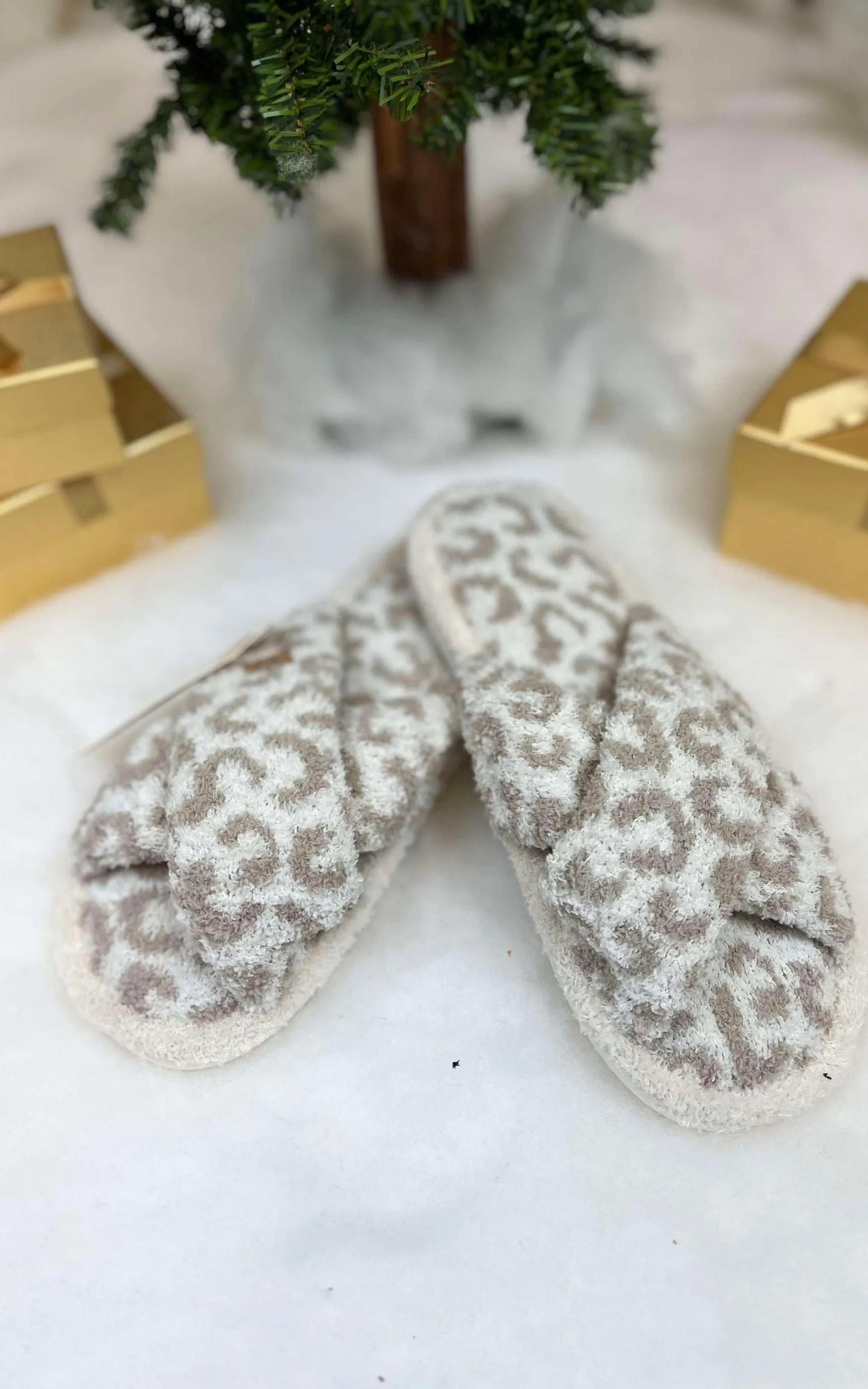 Leopard Criss Cross Slipper - Final Sale