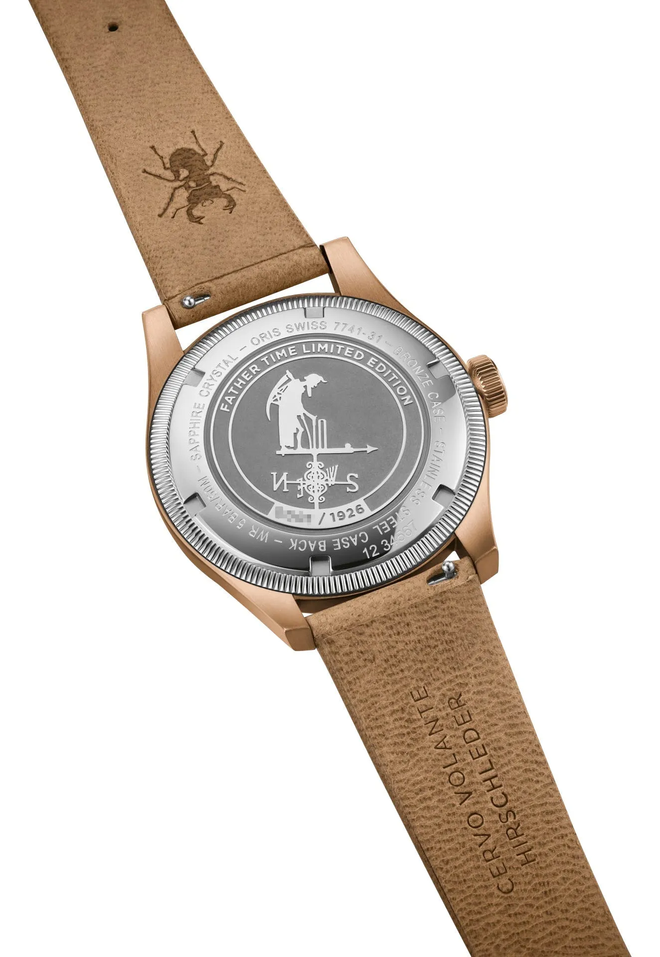 Limited Edition Oris Big Crown Automatic Bronze White Dial Beige Leather Strap Interchangeable Bronze Bracelet Pointer Date Mens Watch 754 7741 3161-Set