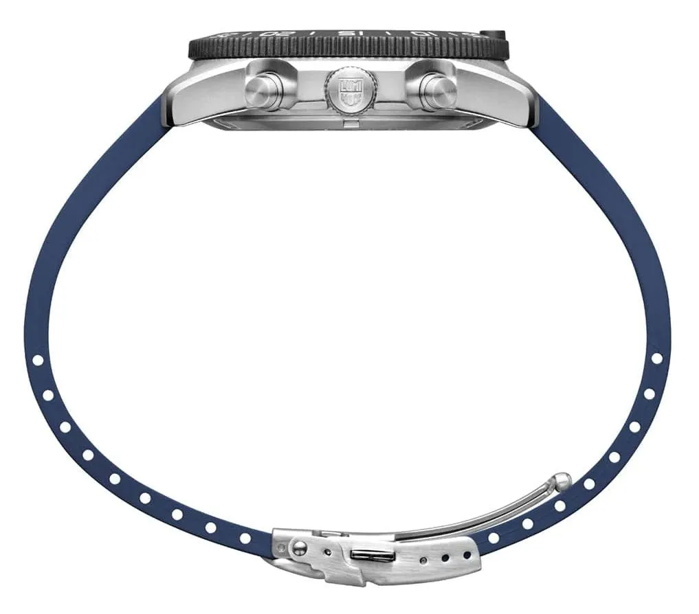 Luminox Pacific Diver Chronograph Stainless Steel Black Dial Blue Rubber Strap Day/Date Divers Quartz Mens Watch XS.3143