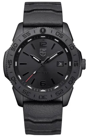 Luminox Pacific Diver Ion Plated Steel Black Dial Black Rubber Strap Date Quartz Mens Watch XS.3121.BO