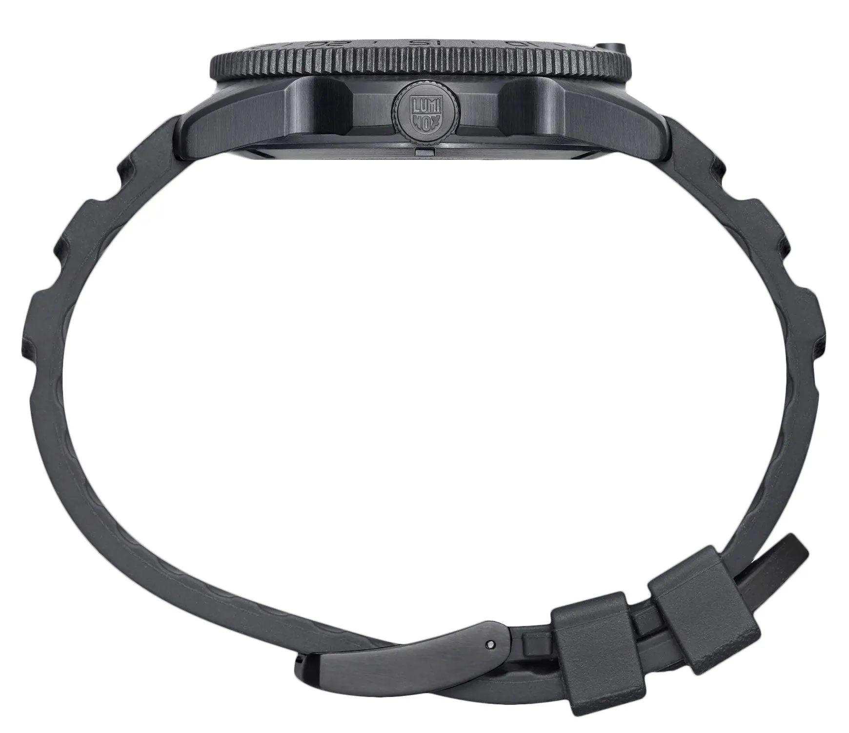 Luminox Pacific Diver Ion Plated Steel Black Dial Black Rubber Strap Date Quartz Mens Watch XS.3121.BO