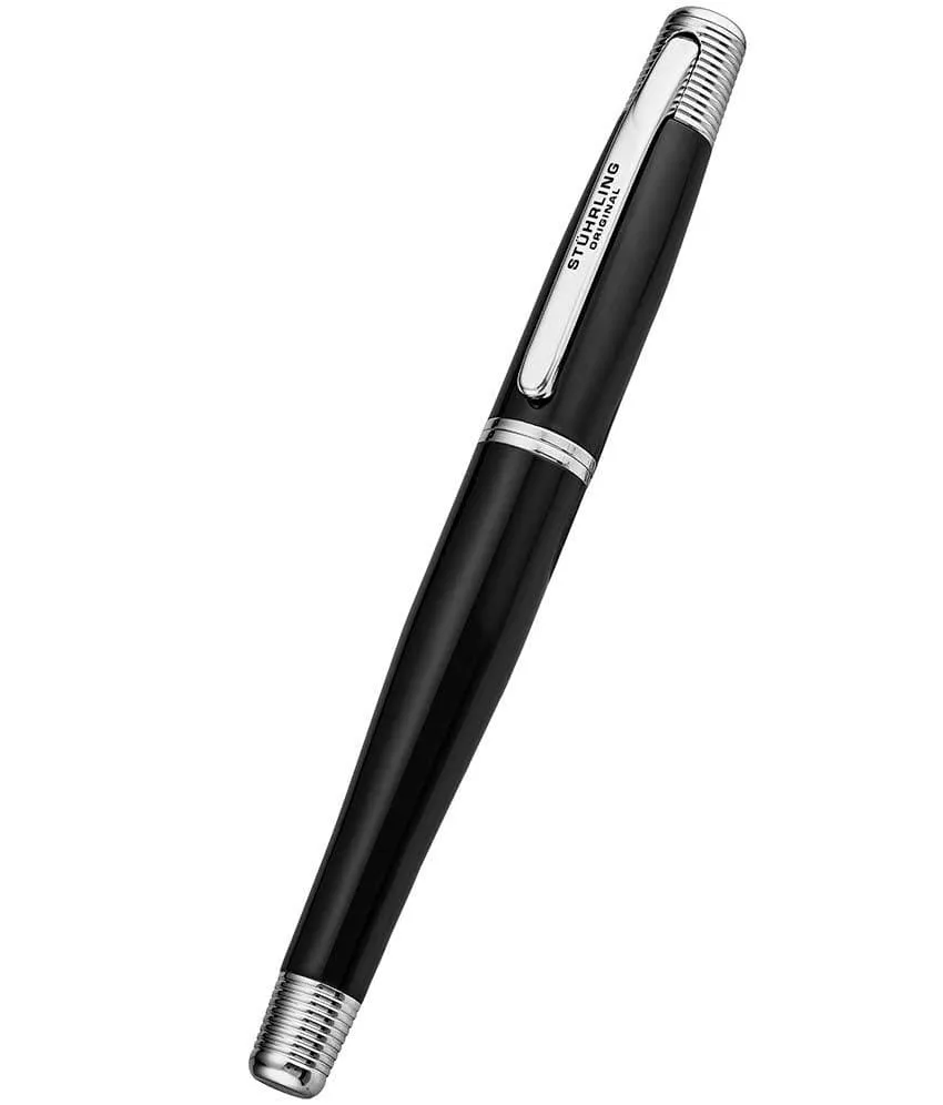Magna Black Stainless Steel Two-Piece Rollerball Pen