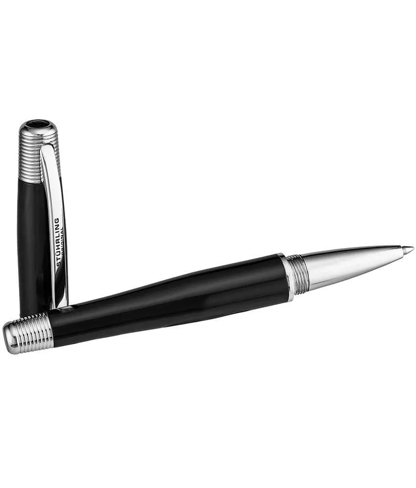 Magna Black Stainless Steel Two-Piece Rollerball Pen