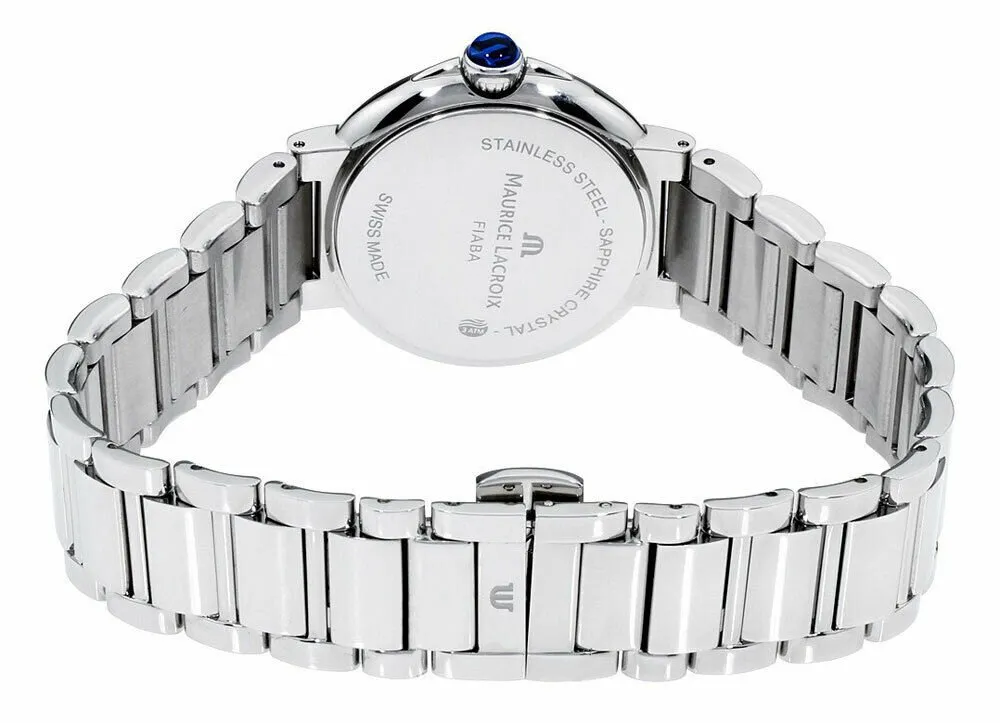 Maurice Lacroix Fiaba Stainless Steel Diamonds Mother-of-Pearl Dial Date Quartz Womens Watch FA1004-SD502-170-1