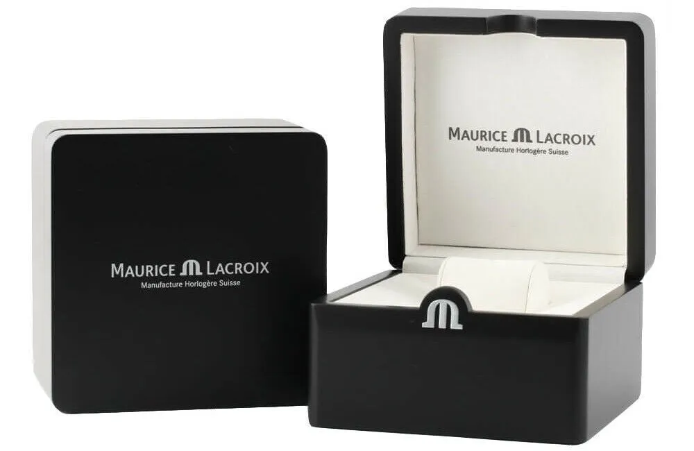Maurice Lacroix Pontos Automatic Stainless Steel Black Dial Date Power Reserve Indicator Mens Watch PT6368-SS002-330-1