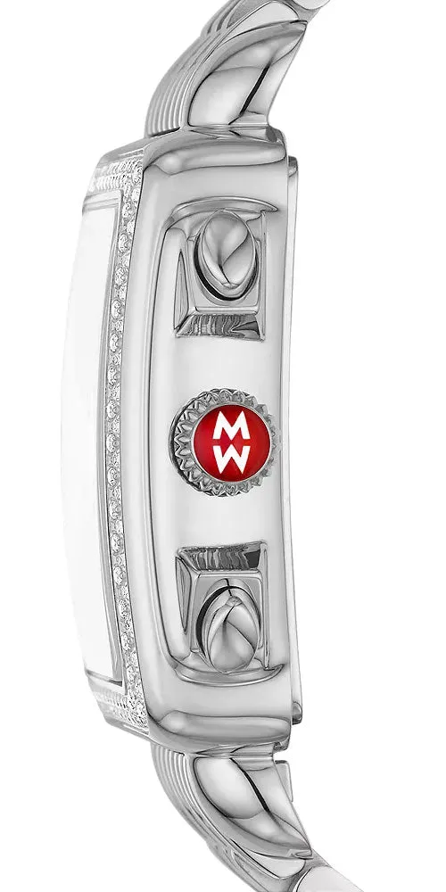 Michele Deco Diamond High Shine Chronograph Date Stainless Steel Womens Watch MWW06A000804