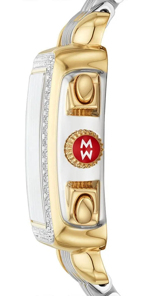 Michele Deco Diamond High Shine Chronograph Date Two-Tone Stainless Steel Womens Watch MWW06A000805