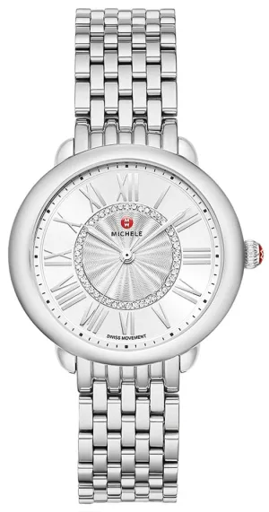 Michele Serein Mid Stainless Steel Diamonds Silver Dial Womens Watch MWW21B000147