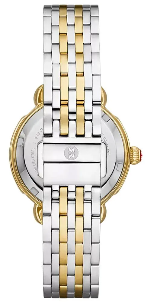 Michele Sidney Classic Two-Tone Stainless Steel Mother-of-Pearl Dial Diamonds Womens Watch MWW30B000002