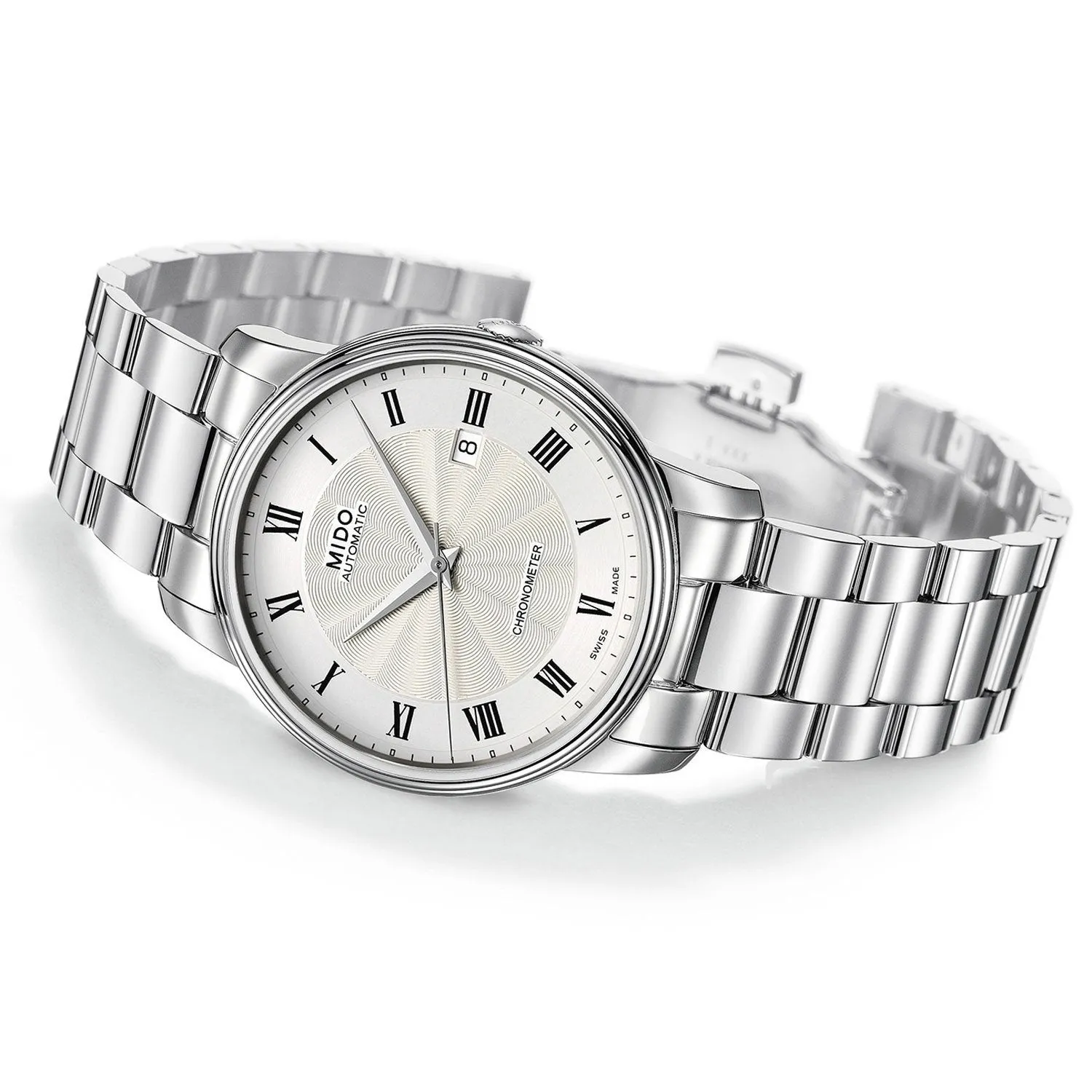 Mido Baroncelli Automatic Stainless Steel Chronometer Silver Dial Date Mens Watch M010.408.11.033.00