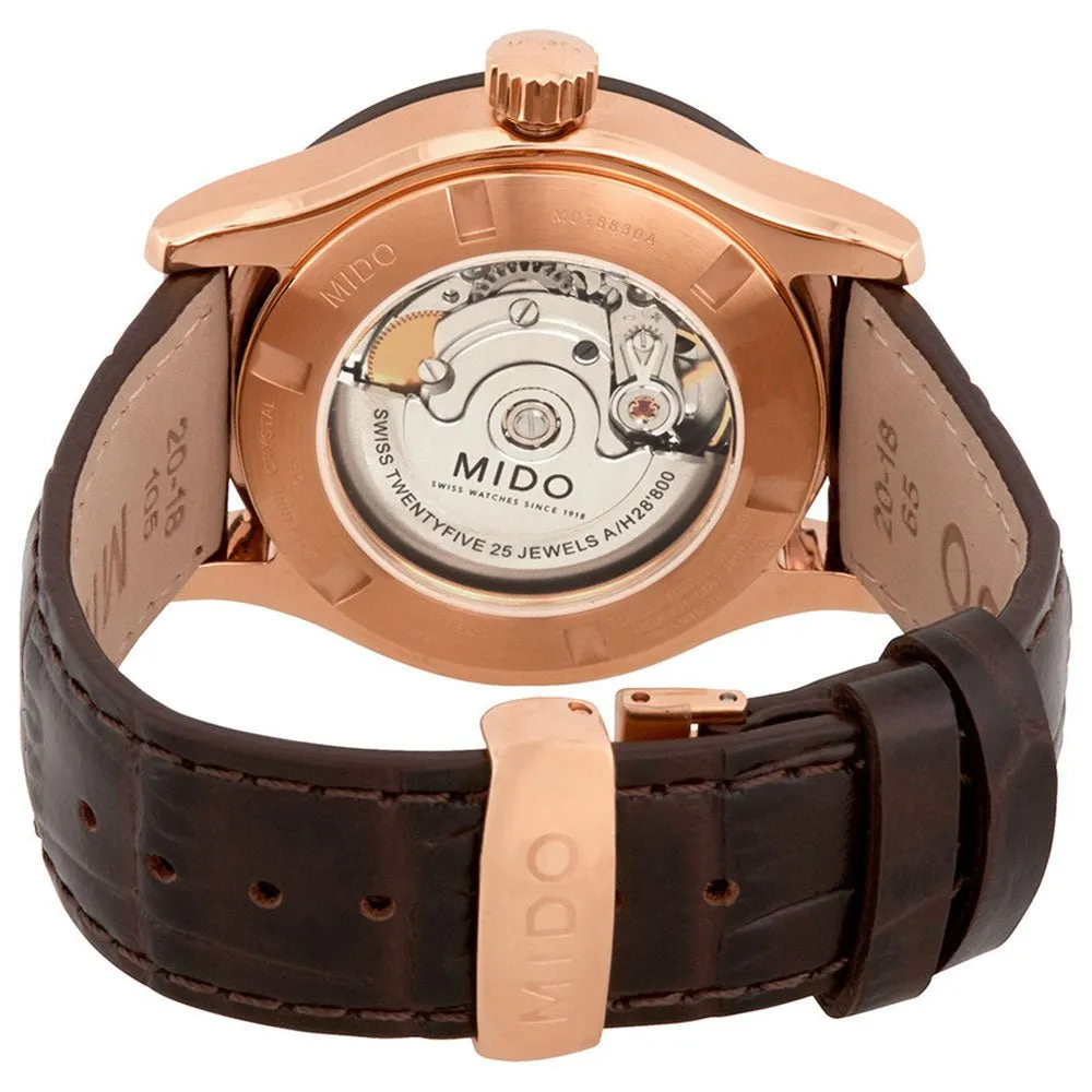 Mido Multifort Brown Dial Day-Date Brown Leather Strap Automatic Unisex Watch M018.830.36.292.00