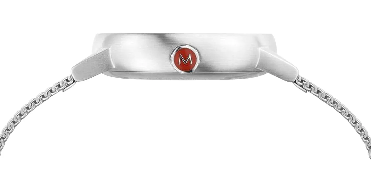 Mondaine EVO2 Stainless Steel Mesh White Dial Quartz Unisex Watch MSE.35110.SM
