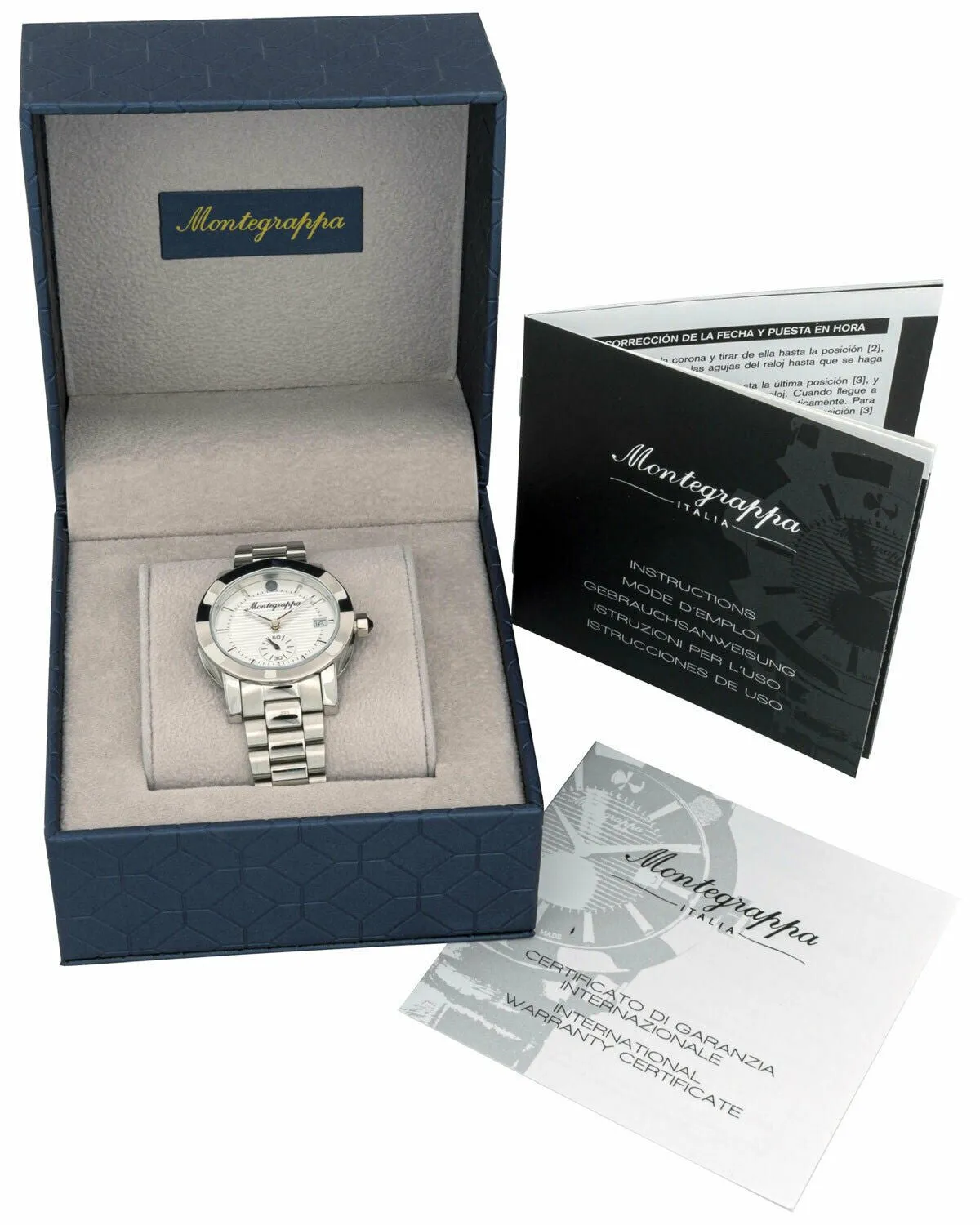 Montegrappa Nerouno Silver Dial Date Stainless Steel Quartz Women's Watch IDLNWA12