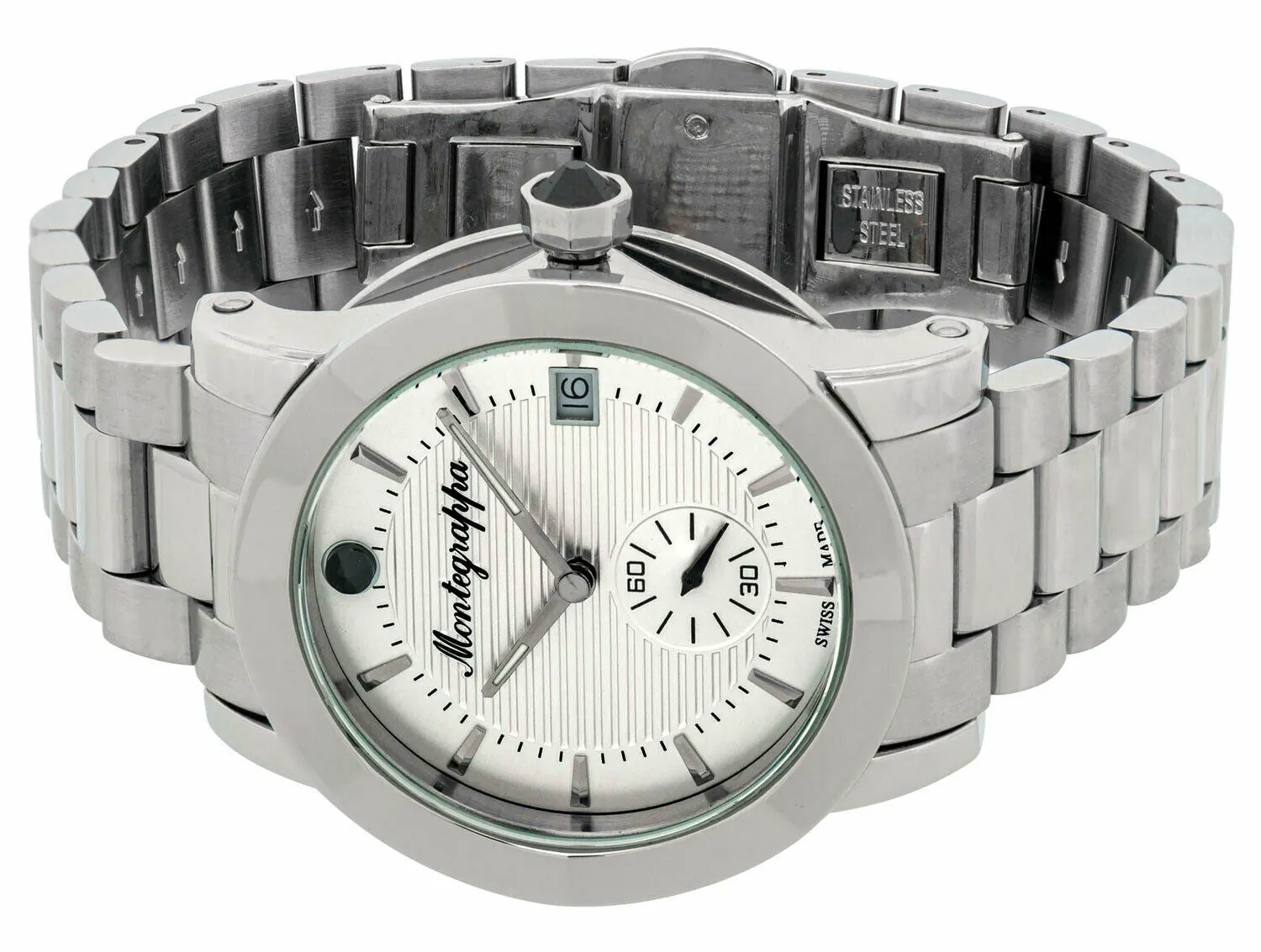 Montegrappa Nerouno Silver Dial Date Stainless Steel Quartz Women's Watch IDLNWA12
