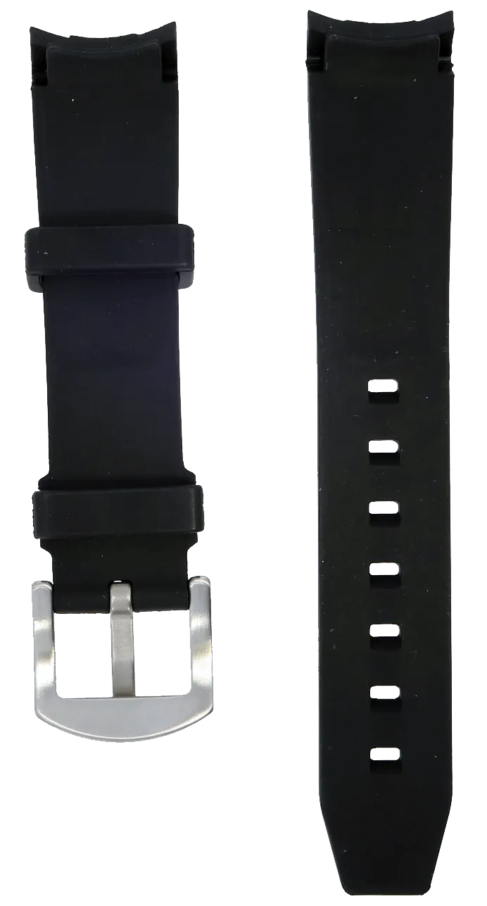 NTH Black Curved-End Viton Rubber Strap 20mm