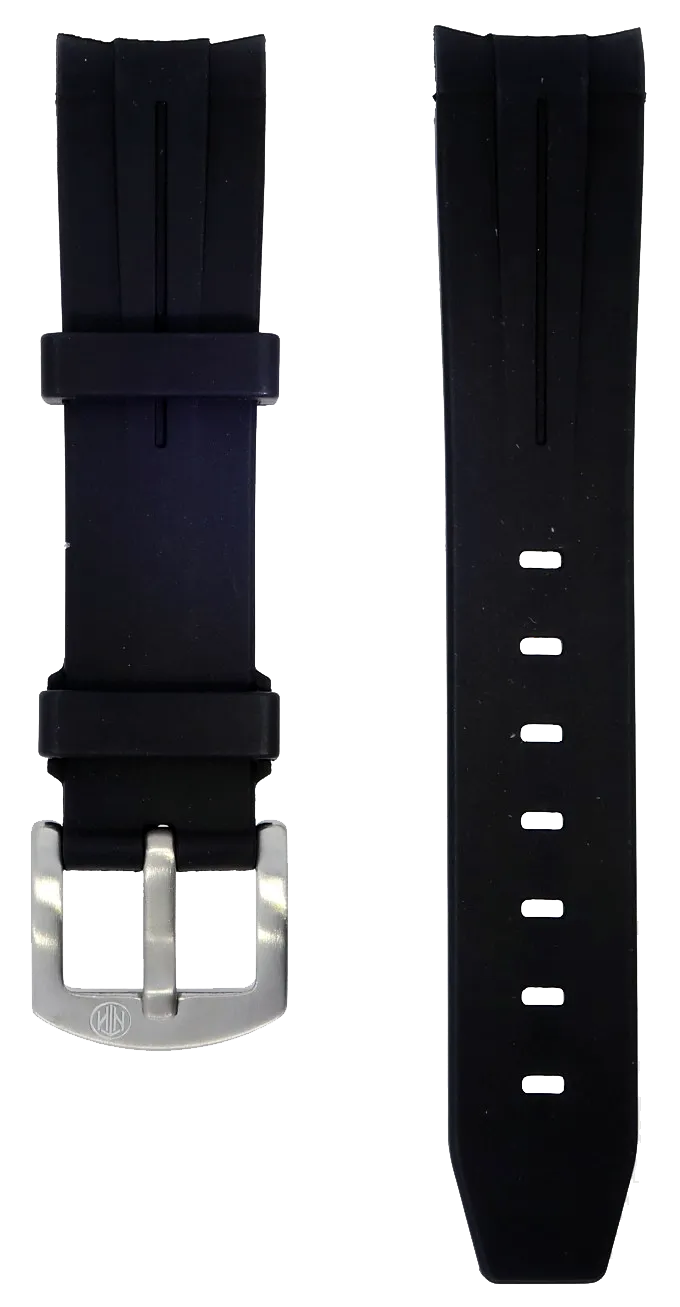 NTH Black Curved-End Viton Rubber Strap 20mm