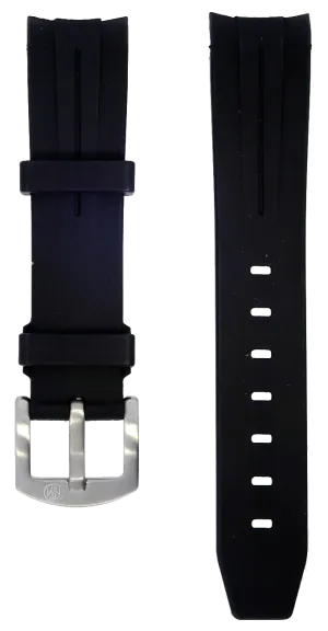 NTH Black Curved-End Viton Rubber Strap 20mm