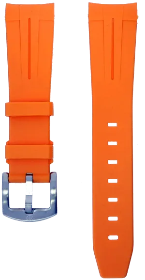 NTH Orange Curved-End Viton Rubber Strap 22mm