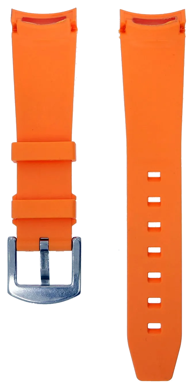 NTH Orange Curved-End Viton Rubber Strap 22mm