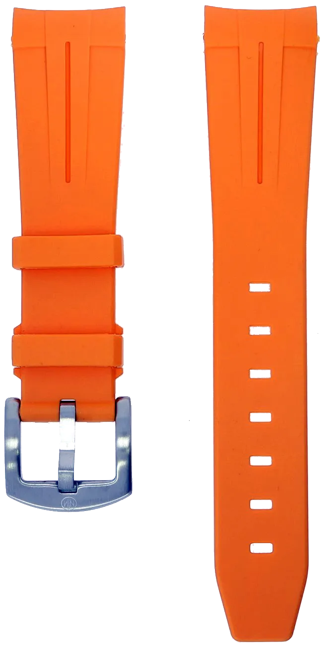 NTH Orange Curved-End Viton Rubber Strap 22mm